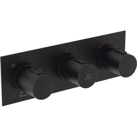 Ideal Standard Ceratherm C100 - Unterputz-Thermostat-Duscharmatur für 3 Verbraucher, mit Grundkörper, seidenmatt Schwarz A7664XG (1/4)