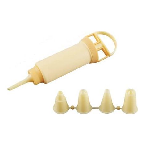Pistola reposteria decoradora con 4 boquillas 23 cm  Amarillo (1/3)