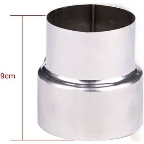 Réducteur de tuyau de fumée en acier inoxydable, adaptateur de cheminée, tuyau de poêle, réduction en acier inoxydable, tuyau de fumée, tuyau de poêle (90-80mm) (1/4)