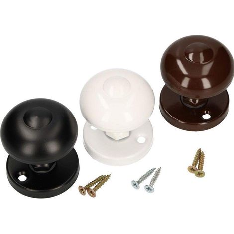 KOTARBAU® Pomello per porta Ø 55 mm nero verniciato a polvere maniglia porta impugnatura cancello (1/2)