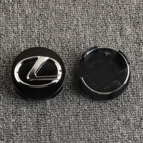 Cache Moyeu de Roue 62mm Compatible Lexus – Couvercle Centre de Jante Auto en Plastique, Enjoliveur Moyeu Voiture, Capuchon Anti-Poussière Automobile, Accessoire Jante, Lot de 4 – Noir (Ancien Modèle (1/2)