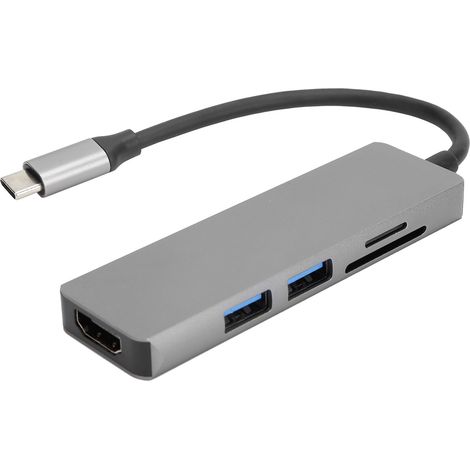 Adaptateur Multifonction Type-C vers HDMI 5 en 1 Hub Portable 4K Multimédia (1/5)