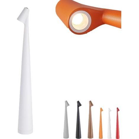 Lampe de bureau portable sans fil, rechargeable et élégante, corps en aluminium, lumière tactile, idéale pour le salon ou le bureau, trois modes de gradation (blanc, D1,9 x 13,7) - 1000 pcs (1/5)