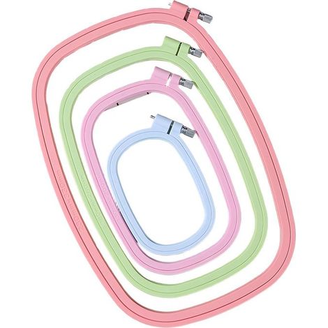 Telai da ricamo，Set di telai da ricamo，4 misure，Telai da ricamo quadrati，Telai per punto croce，Telai da ricamo in plastica，Set da 4 pezzi (1/5)