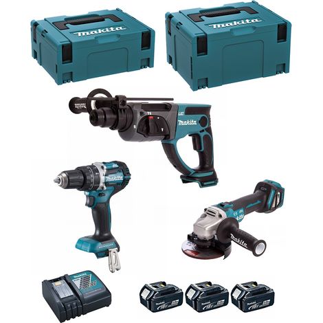 MAKITA Kit DLX3093TJ (DGA513 DHP484 DHR202 3 x 5,0 Ah DC18RC MAKPAC 2 MAKPAC 3) (1/5)