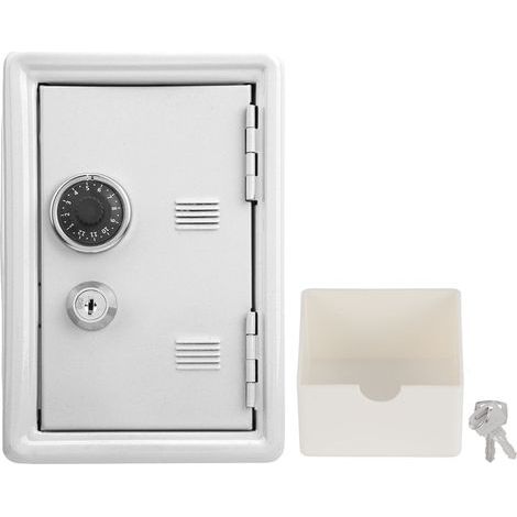 Children's Mini Key Money Storage Case Simulation Metal Safe Innovation Gifts Supplies White (1/5)