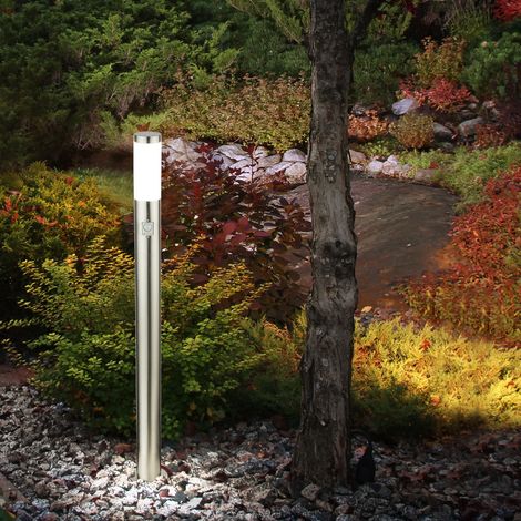 Außen Steh Lampe Bewegungsmelder Säulen Beleuchtung Garten Einfahrt Stand Leuchte im Set inkl LED Leuchtmittel
