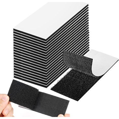 Scratch Autocollant Double Face,Bande Agrippantes AdhéSives, Extra Stark Adhésif (Noir, 50mm100mm-20pcs) (1/5)