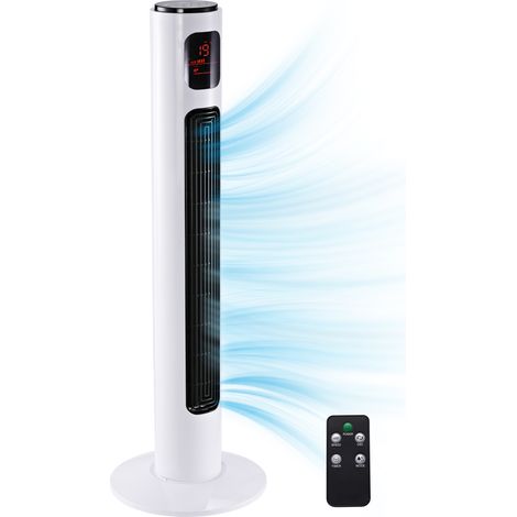Ventilateur silencieux 45W modes Minuterie 10H 70° Oscillation Blanc avec télécommande 3 vitesses 3 (1/5)