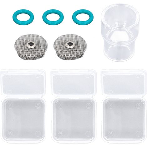 Set mit 6 Zubehörteilen für WIG-Schweißbrenner: grüner O-Ring, Glasfilter für WP9 20 25 17 18 26 (1/5)
