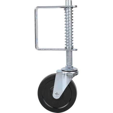 Rueda de puerta con resorte de goma de 4 pulgadas, rueda giratoria de alta resistencia, rueda giratoria industrial para transporte de puertas, capacidad de carga de 50 kg/110 lb. (1/5)
