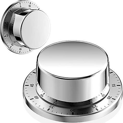 Mechanischer Küchentimer, magnetischer, wiederverwendbarer, wasserdichter Edelstahltimer, 60-Minuten-Countdown, Con (1/5)
