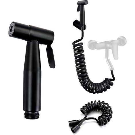 Kit de ducha de mano para inodoro, rociador de bidé para inodoro, rociador de mano para ducha de acero inoxidable, para higiene personal, limpieza de tuberías de inodoro, bidé, baño, ducha telescópica (1/4)