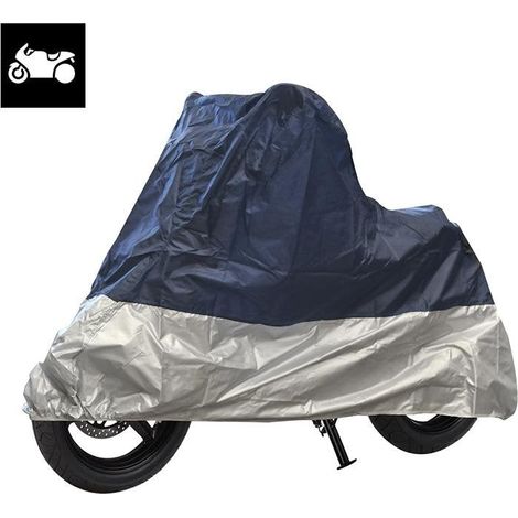 Motorradabdeckung Xl Blau Silber