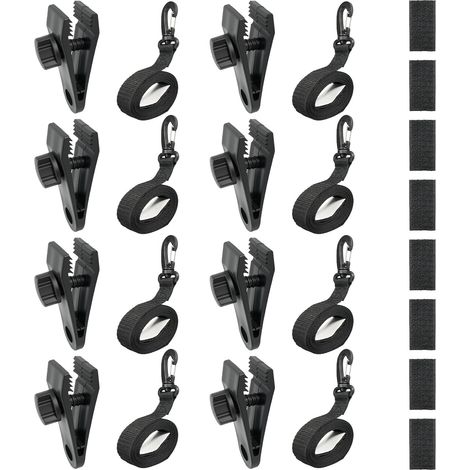 Sangles de Maintien et Pinces pour Enrouleur Bâches Piscine Lot de 8, Accessoires Enrouleur de Couverture Solaire Jeu de Roues de Parasol Sangles de Serrage de Couverture de Piscine (1/5)