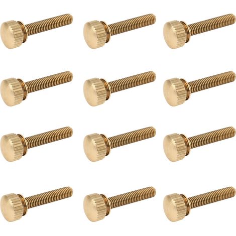 50 vis moletées plates à tête ronde en cuivre pur antidérapantes pour fournitures industrielles (M5 x 25 mm) (1/5)