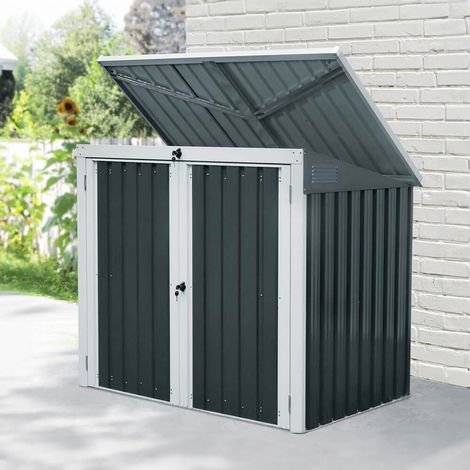 HOME DELUXE - Mülltonnenbox BASURA M - Maße 158 x 101 x 134 cm, Raumfläche 1,3 m² - für 2x 240 L Mülltonnen I Mülltonnenbox, Gartenbox  Mülltonnenbox Mülltonnenerweiterung Mülltonnenaufbewahrung Aufbe (1/5)