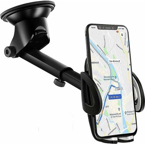 Support Telephone Voiture Tableau von Bord [ 2 in/aus 1 ] Rotation 360 ° Universel Support Portable Voiture Ventouse für Pare - Brise (1/5)