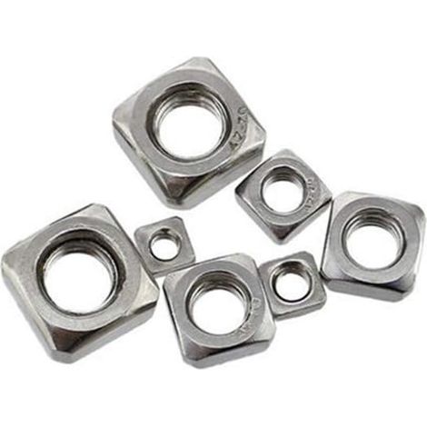 Lot de 10 écrous carrés M4 en acier inoxydable 304 A2-70 (1/3)