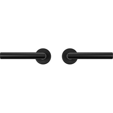 Kit de ferrures de porte Milan pour porte intérieure - Poignée de porte avec rosace - Ressort - Noir (1/5)