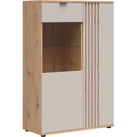 Vaisselier bas 2 portes Ezra Cachemire et Bois (1/4)
