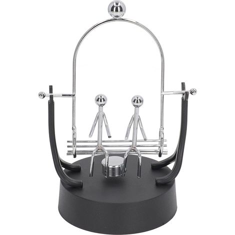 Machine à Mouvement Perpétuel en Forme de Pendule Couple, Art en Fer Électrodéposé pour Bureau (1/5)