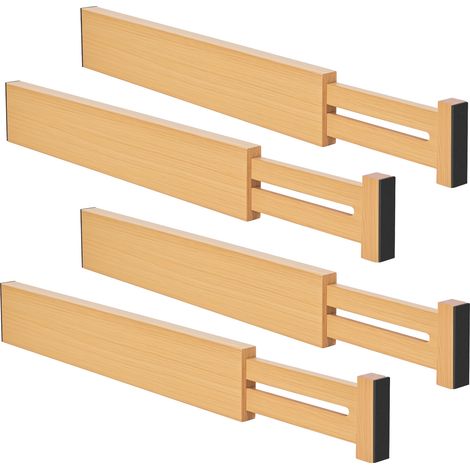 Levede Adjustable Drawer Divider Bamboo 4PC Expandable Organisers Spring Loaded (1/5)