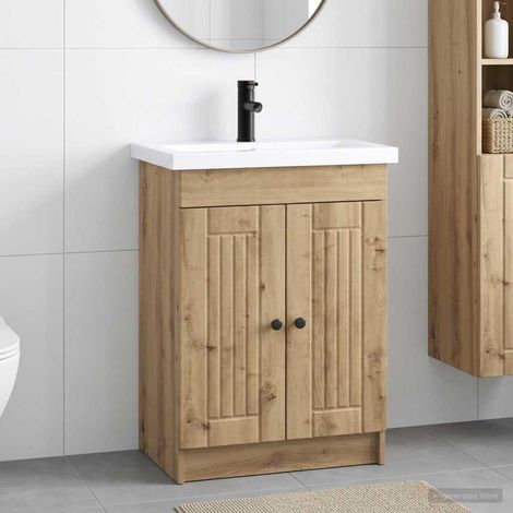 Juego de muebles de baño Roble Artesanal 56 x 37,5 x 81 cm