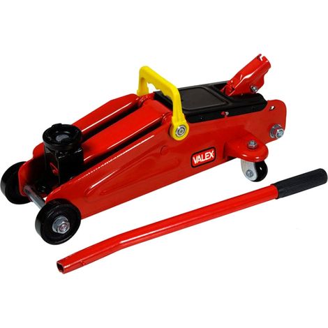 Valex Cric Idraulico a Carrello 2T Rosso Portata 2000kg Altezza 330mm (1/3)