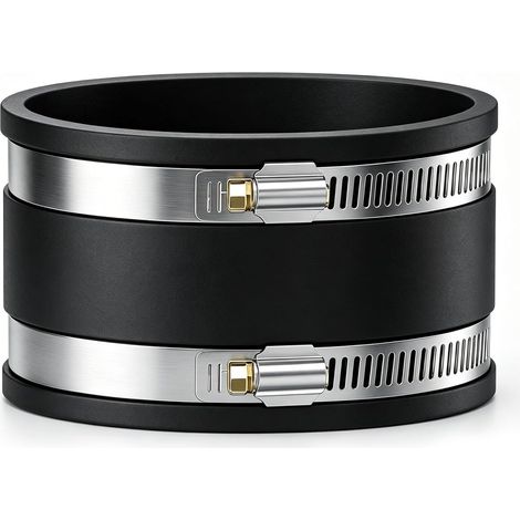Manchon Caoutchouc Flexible Ø100 mm avec 2 Colliers Inox pour Ventilation (1/5)