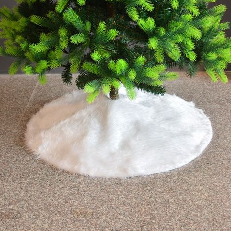 Nouvelle jupe de sapin de Noël à longs poils, décoration de Noël, jupe de sapin de Noël en peluche blanche, 150 cm