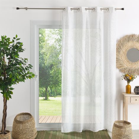 Voilage uni - - Effet bouclettes Blanc 140x240 cm (1/2)