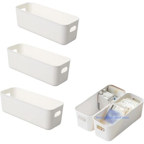 Boîte De Rangement - Polypropylène - 26,7 x 9,9 x 8,9 Cm - Pour Salle De Bain Cuisine Table De Toilette - Lot De 3 (1/5)