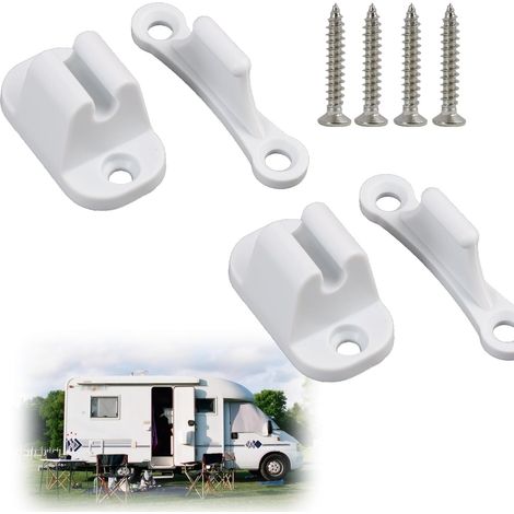 Lot De 2 Butées De Porte En Plastique Robuste Pour Camping-Car Et Caravane – Accessoires De Caravane Inclus Vis – Pratiques Et Durables Pour Maintenir Vos Portes Ouvertes,arret De Porte Camping Car (1/5)