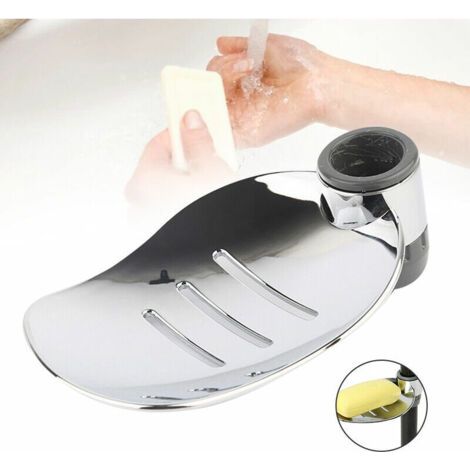 BUNTHAUS PA Porte-savon de douche moderne en Chrome réglable, outil de salle de bains, plateau en forme de feuille pour tiges de douche 22MM (1/5)