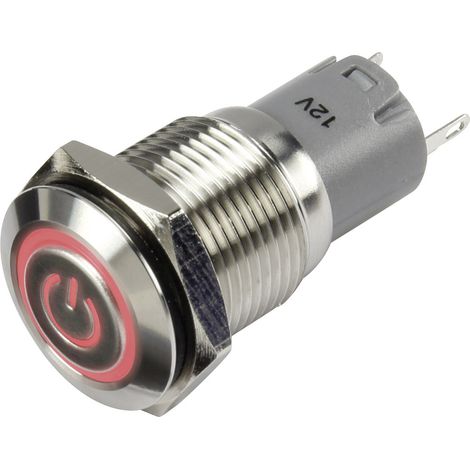 TRU COMPONENTS 1303024 LAS2GQF-11ZET/R/12V/S/P Druckschalter 48 V/DC 2 A 1 x Ein/Ein rastend Rot IP (1/2)