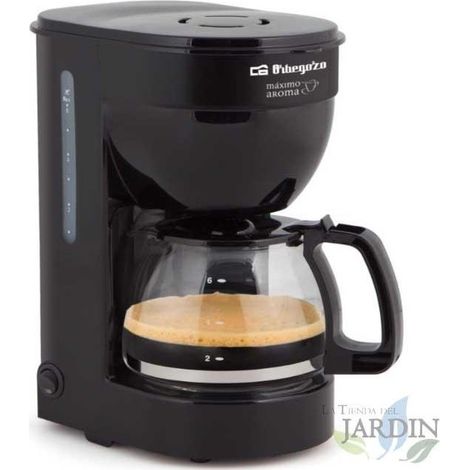 Caffettiera a goccia Orbegozo. Capacità 6 tazze. Piastra riscaldante antiaderente. Potenza 650W.