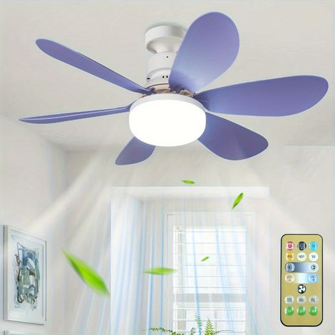 Ventilateur-lampe E27 40 W Avec Télécommande - Variateur Continu - 3 Vitesses - Sans Fil - Pour Chambre Salon Cuisine (1/5)