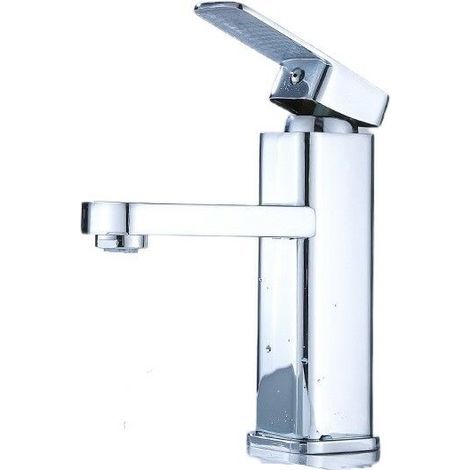 Handwaschbeckenarmatur, Warm- und Kaltwasserhahn mit eingebrannter Messingoberfläche (mit Wasserzuleitung) (1/4)