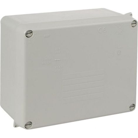 Scatola di connessione stagna rettangolare senza coni IP65/IK09 160x135x70mm/165x145x84mm con coperchio di chiusura con viti gri