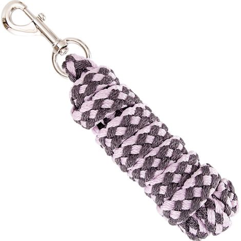 Longe pour cheval - Longe de fixation dans différents designs élégants - Laisse de fixation pour poney, âne, chèvre - Longue maille avec mousqueton - Noir, bleu, or rose (1/3)