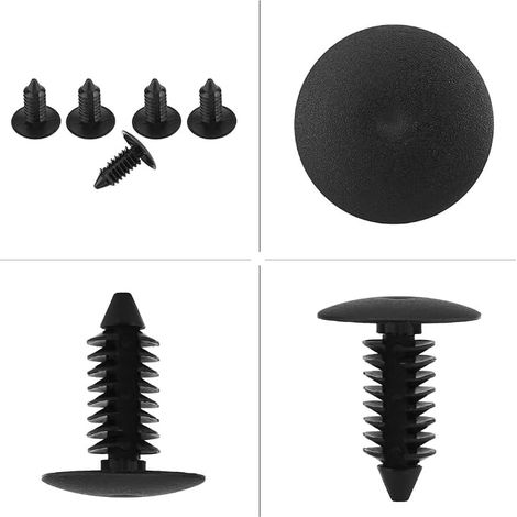 Rivet Clips en Plastique, Rivets en Plastique pour Pare-chocs de Voiture Rivet Fixation Plastique Clips Agrafes Garniture de Porte de Voiture Attache de Fixation de Retenue 7,5mm (1/5)