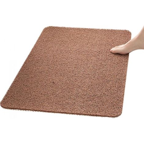Rutschfeste Duschmatte mit Abflusslöchern, Duschmatte für Nassbereiche (40x60cm, braun) (1/5)