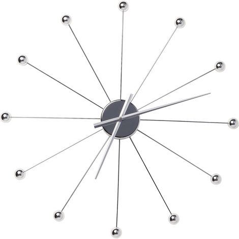 Kare Design orologio da parete Like Umbrella Balls, argento, diametro 60cm, struttira ombrella con palline di decorazione, batteria non inclusa, 60x60x6cm (A/L/P) (1/5)