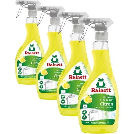 Spray Nettoyant Spécial Salle de Bain - Élimine Les Traces - Haute Efficacité Anti-Calcaire - Spray Eco-Conçu - Flacon 100% Recyclé & Recyclable - Ecolabel - Citron - 500 ml (Lot de 4) (1/5)