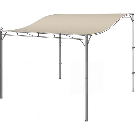 Toiture de remplacement pour pergola, protection solaire pour toit de terrasse, bâche de remplacement pour pavillon de 3 x 3 m, 298 x 293 cm, blanc crème