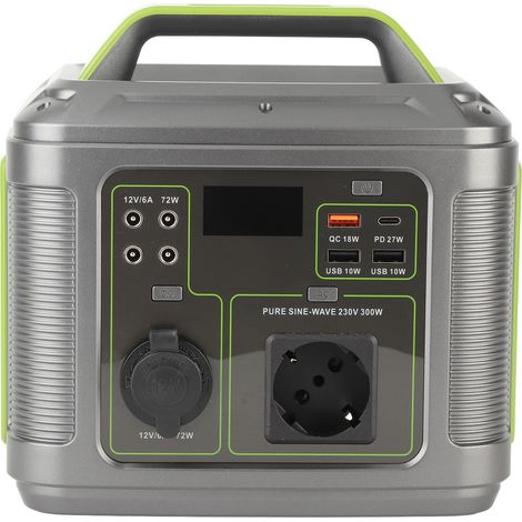 Station d'alimentation 296 Wh, 80 000 mAh, 300 W, onde sinusoïdale pure, avec port USB, chargeur de batterie portable pour alimentation de secours, prise européenne 220 V CA, sortie 220-240 V. (1/5)