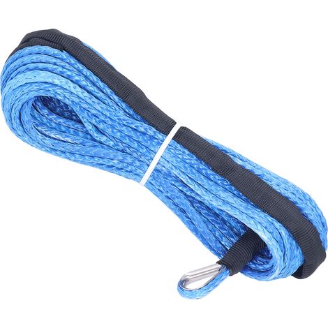 Corde de treuil 6mmx15m/1/4inx50ft Nylon Bleu Résistante à l'usure Remplacement pour ARB 4x4 SUV Pick-up UTV (1/5)