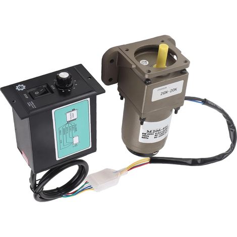 Moteur Asynchrone Monophasé à Engrenages, 6W 220V AC, Réducteur de Vitesse Réglable 90-1650 r/min, Rapport de Réduction 20K, Métal, 1690g (1/5)