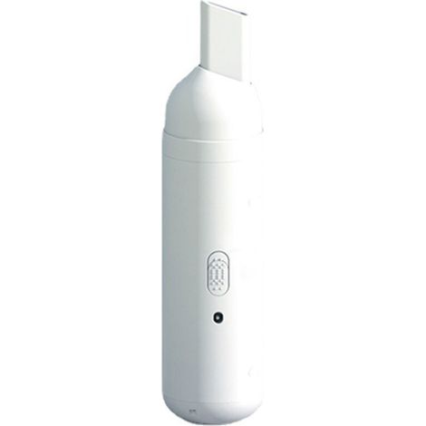 Aspiradora para coche silenciosa, con carga USB, mini portátil inalámbrica, blanca -Crezuo